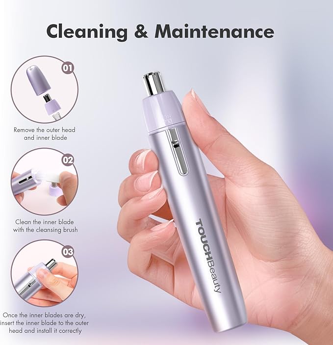 TOUCHBeauty Battery Powered Ear and Nose Hair Trimmer for Women, Portable Battery Powered Trimmer, Mini Painless Design for Sensitive Skin, Easy Clean & Travel Friendly-BrightBean Baby