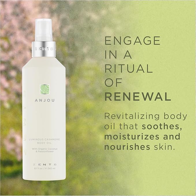 Zents Luminous Cashmere Body Oil (Oolong Fragrance) | Moisturizing Body Oil with Vitamin E & Organic Coconut Oil | Softens & Smooths Skin | 8 fl oz-BrightBean Baby