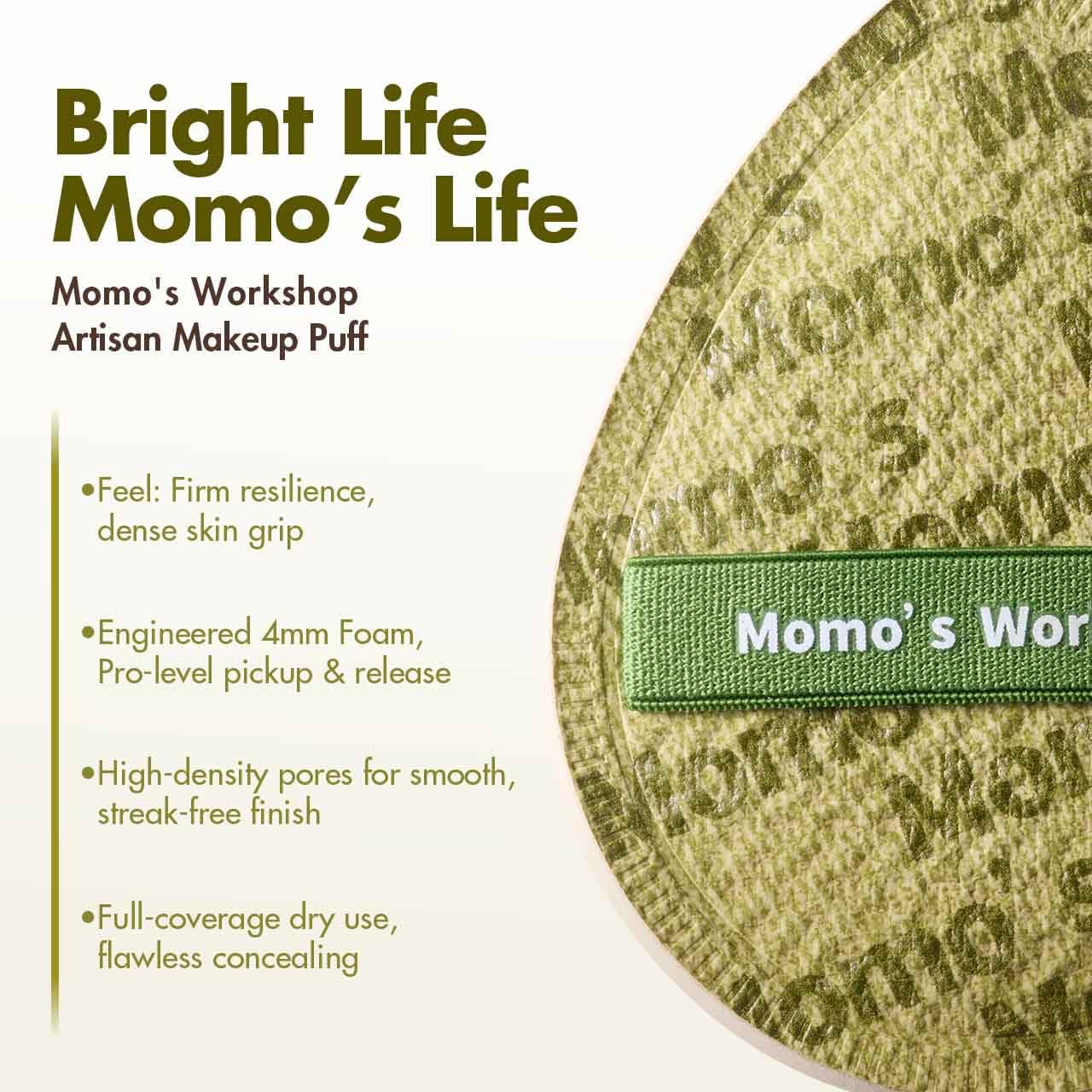 Light Green Denim Makeup Sponges,Super Soft Blenders Sponge for Full Coverage Foundation,Perfect for Oily Skin & Longwear Makeup,Travel Friendly&Reusable,2pcs Puffs &Storage Case-BrightBean Baby