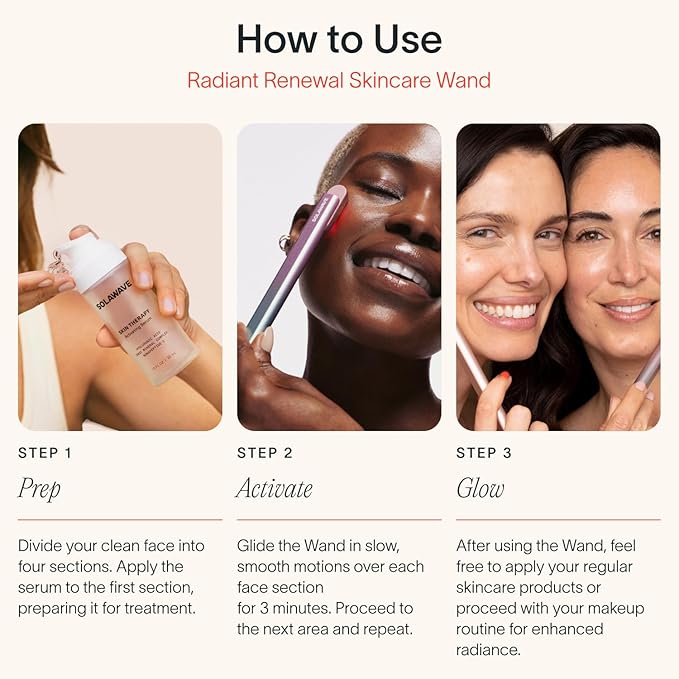 Solawave Wand Skin Therapy Activating Serum | Hyaluronic Acid and Peptides | Enhance Skincare Device Results | Hydrating Microcurrent Galvanic Current | Wrinkle Smoothing-BrightBean Baby