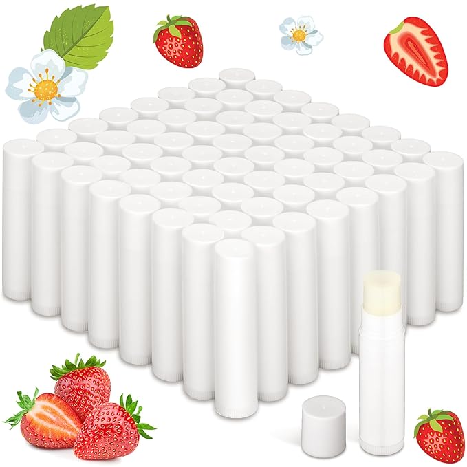 Demissle 150 Pcs Unlabeled Lip Balm Bulk Chapped Stick Blank Mini Lip Balm Gifts Moisturizing Lip Balms Favors for Women Homeless Wedding Bridal Shower Favors Baby Shower Guests Favors(Strawberry)-BrightBean Baby