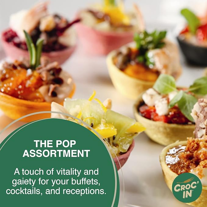 CROC'IN - Sweet Premium Mini Tart Shells - Edible Pastry Pans For Dessert - Artisanal Confection - 60 Pieces