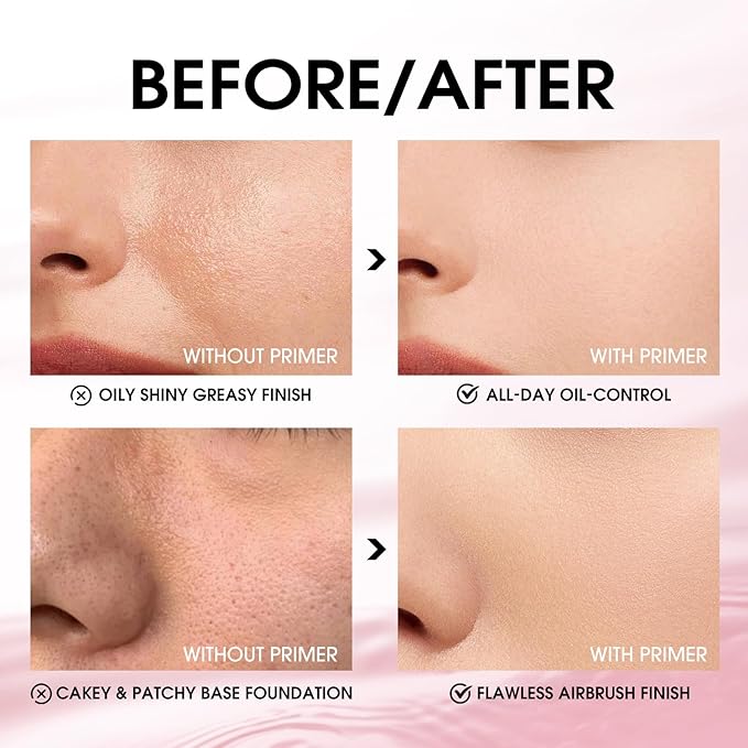 LANGMANNI Matte Grip Face Primer, Transparent Skin Perfecting Hydrating Primer,Unique Smooth Gel-Based Primer Essential For Longlasting Perfection Face Makeup (0.33 Fl Oz, 1)-BrightBean Baby