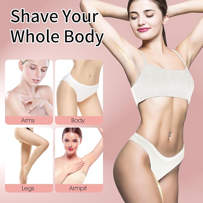 Electric Razors for Women, 5 in 1 Painless Rechargeable Dusk Shaver Womens, Women's Shavers Everything, Lady Leg/Bikini/Face Hair Removal Products, Female Wet Dry Shaving Machine-BrightBean Baby