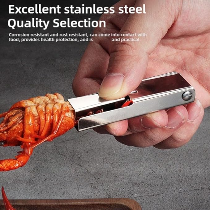 2025 New Crawfish Peeler Tool Stainless Steel, Crayfish Shelling Device Seafood Tool, Crawfish Tail Peeler, Crawfish Tail Remover Tool, Stainless Steel Crawfish Tail Peeler Tool (5 Pcs)