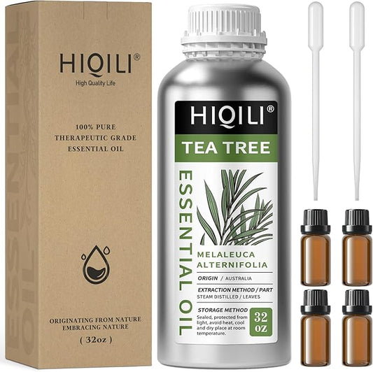 HIQILI Australian Tea Tree Essential Oil for Nail Repair, Hair Care, Add to Shampoo, Shower Gel, Foot Soak - 32 Fl Oz-BrightBean Baby