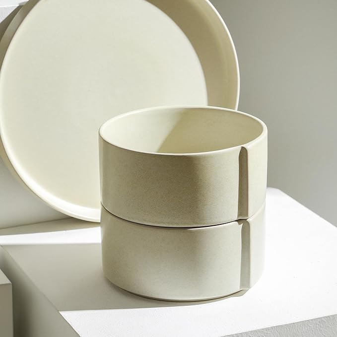 Stone Lain Bao 4-Piece Bowl Set Stoneware, Beige