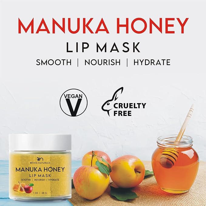 Lip Mask & Lip Balm - leave-on Overnight repair and nourish lip mask or lightweight non-sticky daytime lip care with Vitamin C, Antioxidants, Manuka honey, Stem cells, 1 oz.-BrightBean Baby