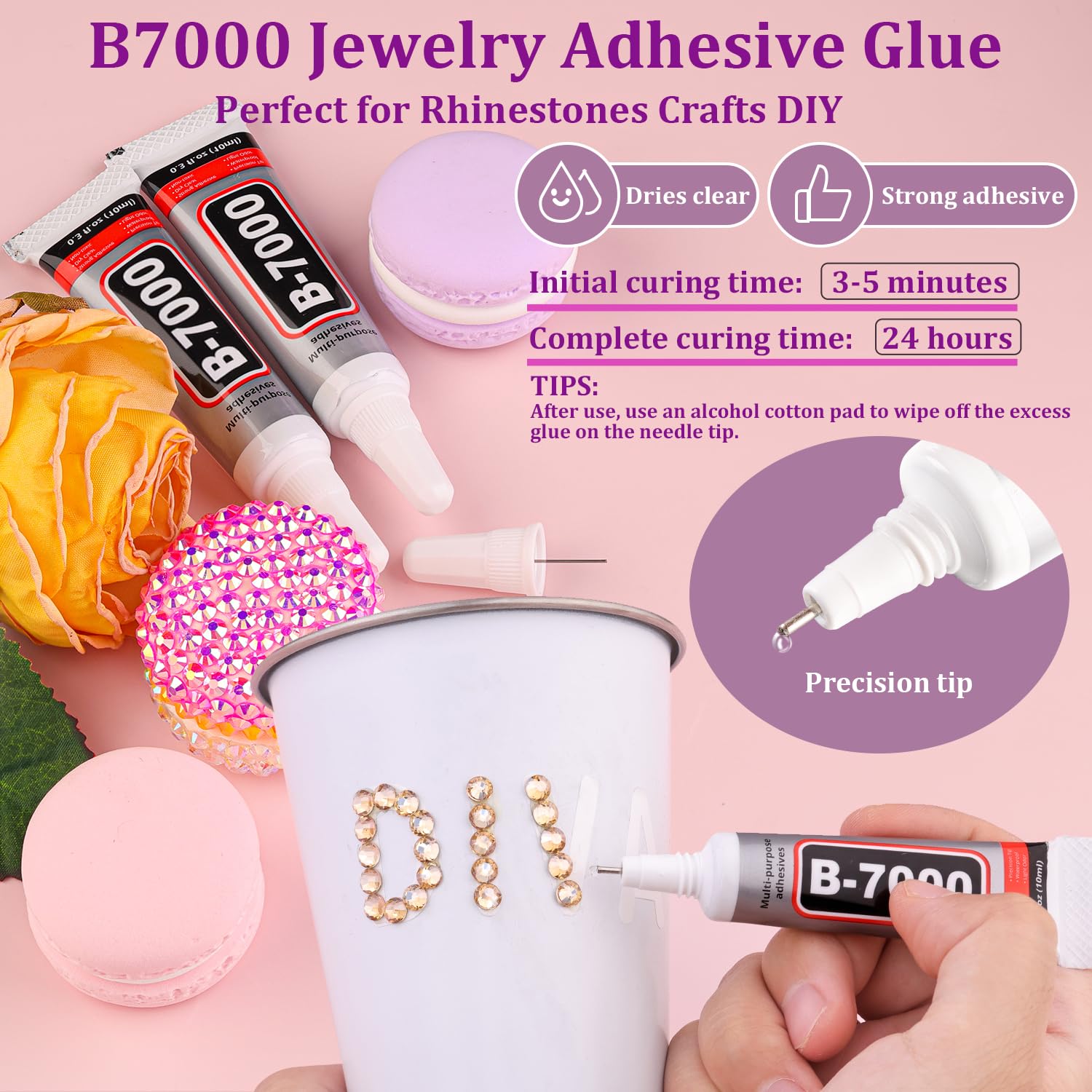 25000Pcs Resin Rhinestones with Tweezers for Crafting, Champagne 2-6mm Mixed Sizes Bedazzling Crystal with 3Pcs 10ml B7000 Jewelry Glue for DIY Crafts Clothing Tumblers Shoes Fabric Nail Art-BrightBean Baby