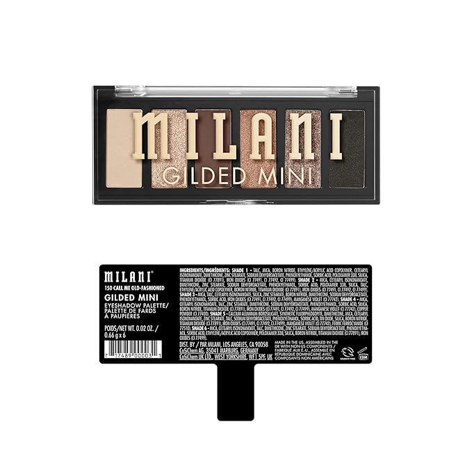 Milani Gilded Mini Eyeshadow Palette with 6 Matte & Shimmer Hues - Call Me Old-Fashioned-BrightBean Baby