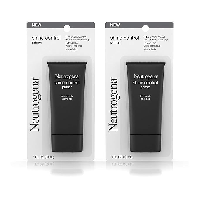 Neutrogena Shine Control Mattifying Liquid Face Primer for Oily Skin, Lightweight, Non-Comedogenic and Non-Greasy Pore and Makeup Primer with Oil-Absorbing Rice Protein, 1 fl. oz (Pack of 2)-BrightBean Baby