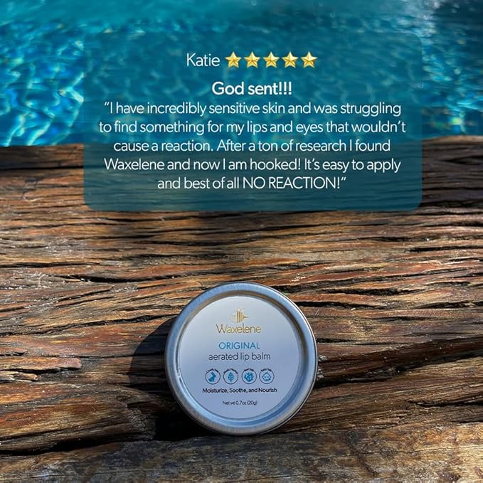 Waxelene Original Aerated Lip Balm Tin, Best Lip Balm Ever Organic Calming Multipurpose Ointment Baby Eczema Dry Sensitive Skin Body Face Moisturizer-BrightBean Baby