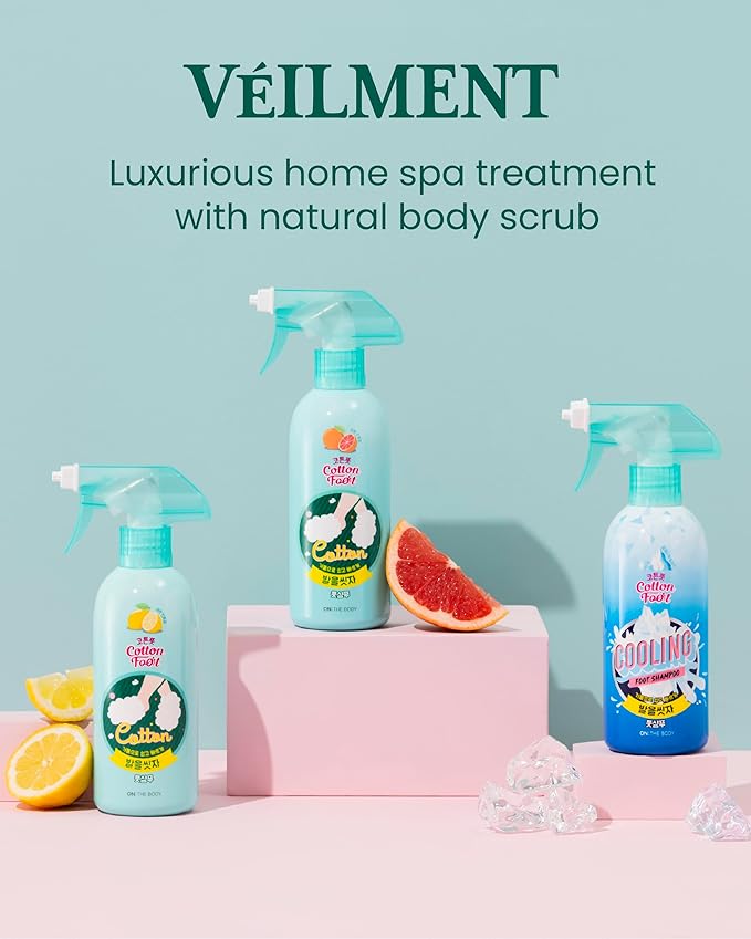 Cotton Foot - Foot Shampoo Soap (Menthol Cooling, 13fl oz*2, Pack of 2) - Refreshing Cleanse Spray, Deodorizing Foot Care Wash. Foaming Wash, Easy to Use-BrightBean Baby