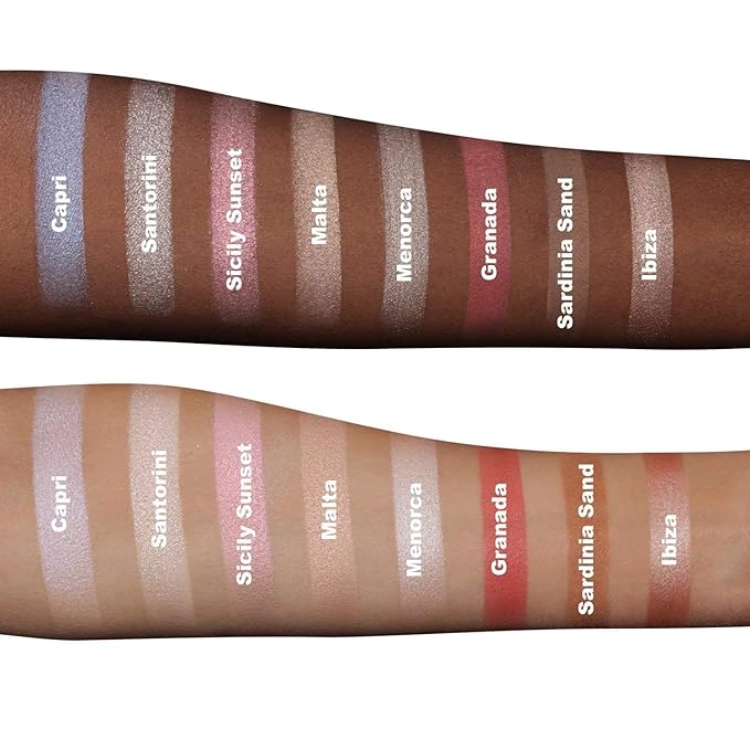 The Beauty Crop - Travel Tea Face Palette - Mediterranean Spring | Highly Pigmented Shades | Richly Toned Palette | Comes in Matte, Creamy, Metallic & Glitter Finish | Long Wearing | Cruelty Free-BrightBean Baby