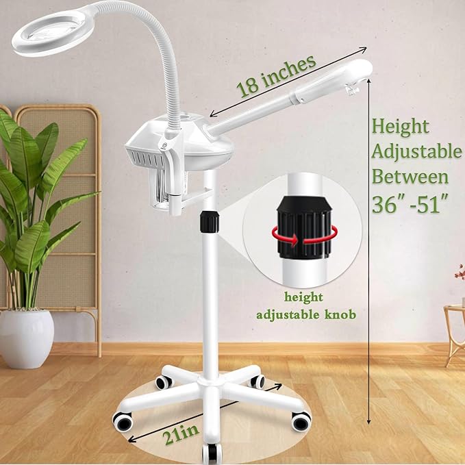 Professional Facial Steamer for Deep Hydration,2in1 Ozone Face Steamer with 5X Magnifying Lamp,Suitable for Home Use or Beauty Spa Deep Cleansing and Hydration-BrightBean Baby