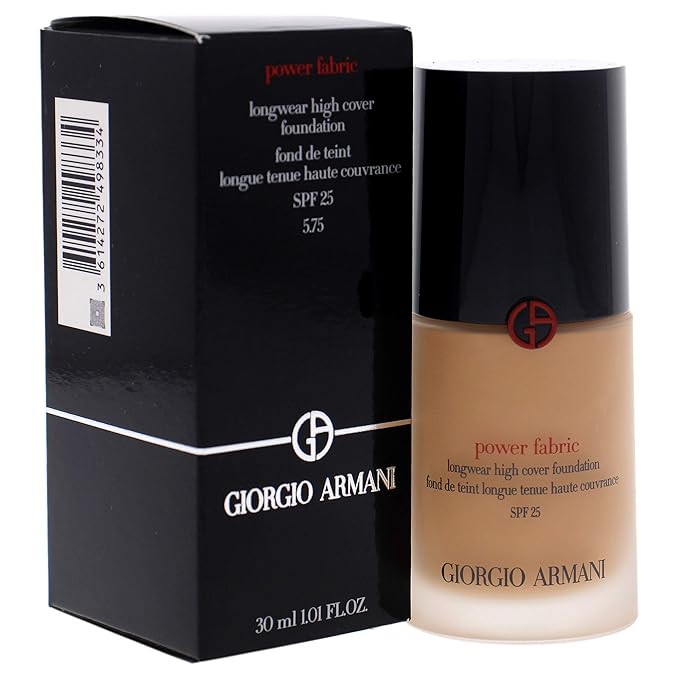 Giorgio Armani Power Fabric Longwear High Cover Foundation SPF 25 - 5.75 Women Foundation 1 oz-BrightBean Baby