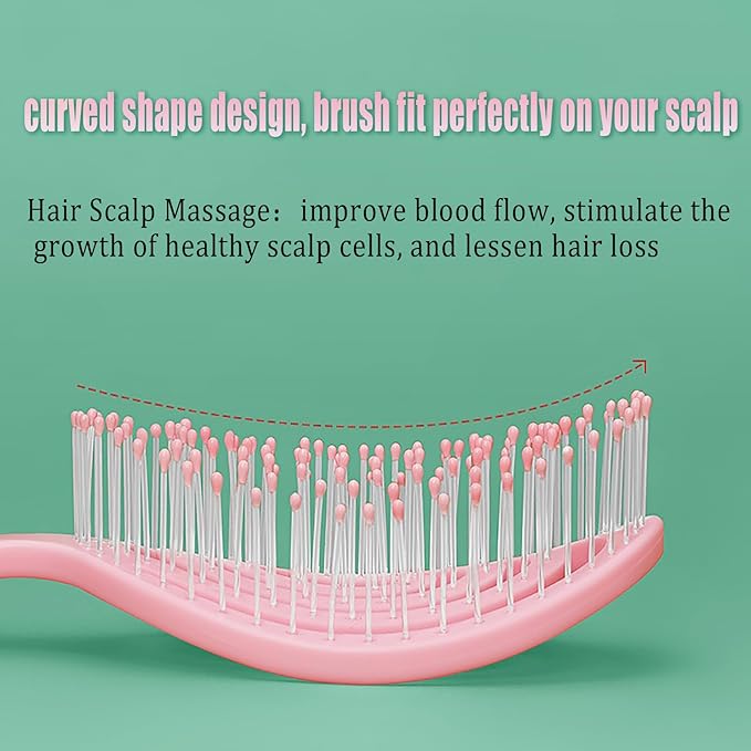 4 Pieces【Ultra-Soft】Baby Fine or Straight Hair Detangling Hair Brush for Kids【Skin-friendly material】Faster Blow Drying Styling Hair Detangling Brush with Flexible Bristles（Food grade ABS）Compact size-BrightBean Baby