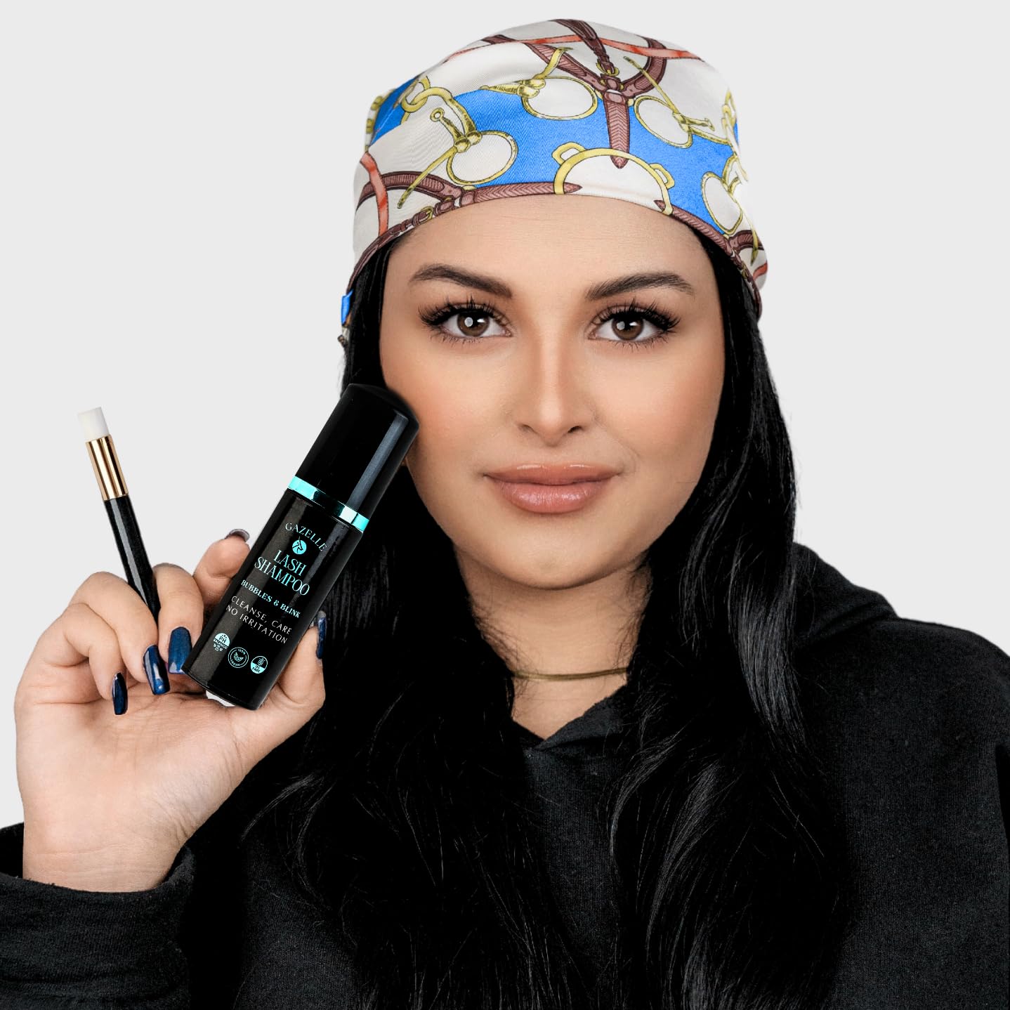 Gazelle Lash Shampoo with Brush – Gentle, Oil-Free Foaming Eyelash Extension Cleanser & DIY Lashes – Lash Cleaning Kit Removes Makeup, Dirt & Oil – No Irritation, No Burning – Salon & Home Use-BrightBean Baby