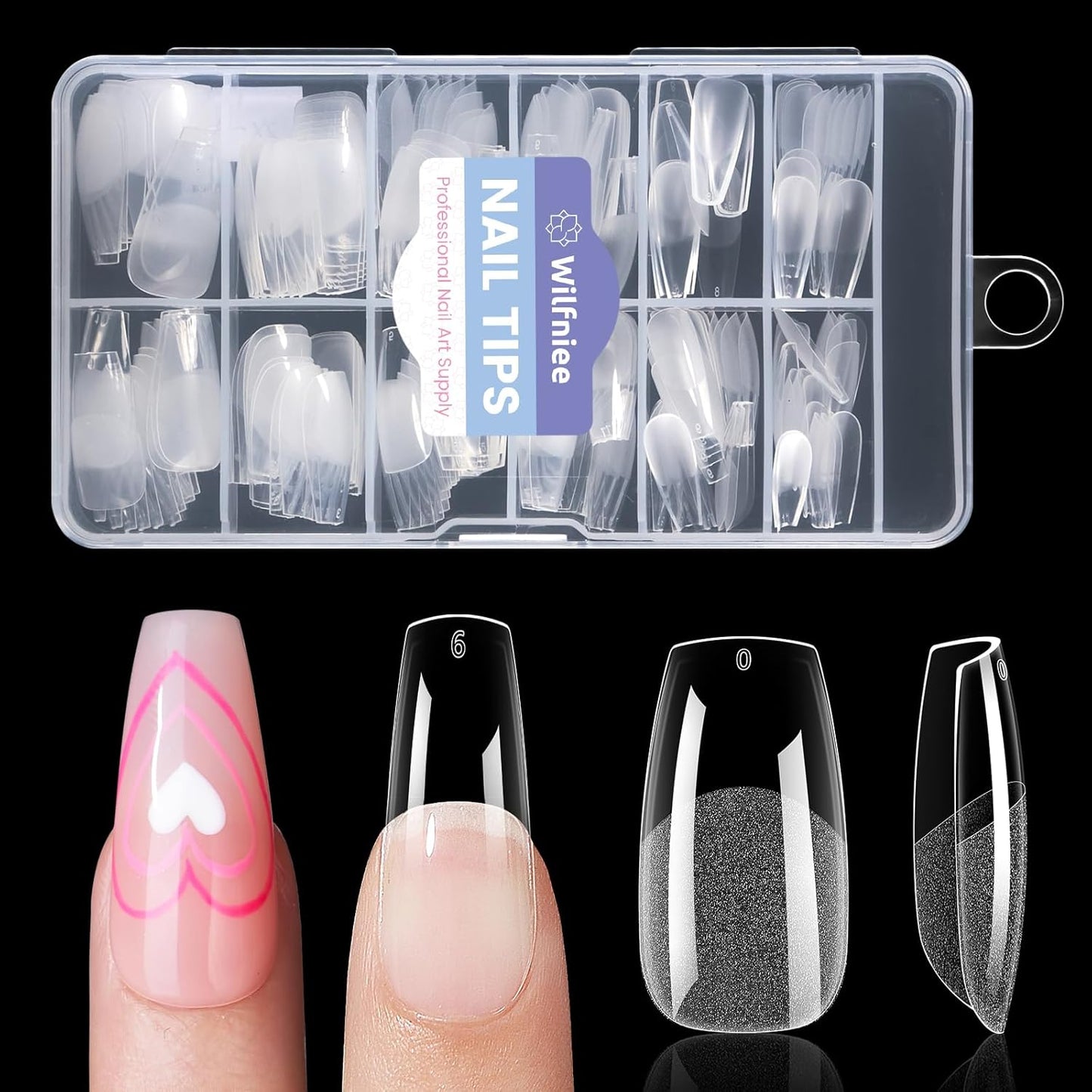 Nail Tips Medium Coffin: 240PCS Soft Gel Medium Coffin Press On Nails, 12Sizes Pre-shaped Acrylic Nail Extension Full Cover for Girls Women Home Salon-BrightBean Baby