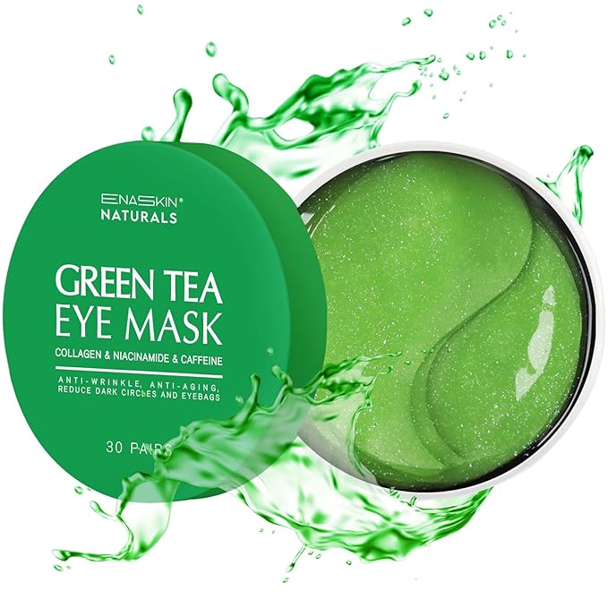 Under Eye Patches for Dark Circles: 30 Pairs Green Tea Eye Gels Pads - Reduce Eye Bags, Wrinkles & Puffy - Skin Treatment Mask Retinol Collagen - Anti Aging & Face Moisturizer For Women (Green Tea)-BrightBean Baby
