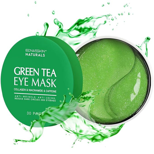 Under Eye Patches for Dark Circles: 30 Pairs Green Tea Eye Gels Pads - Reduce Eye Bags, Wrinkles & Puffy - Skin Treatment Mask Retinol Collagen - Anti Aging & Face Moisturizer For Women (Green Tea)-BrightBean Baby