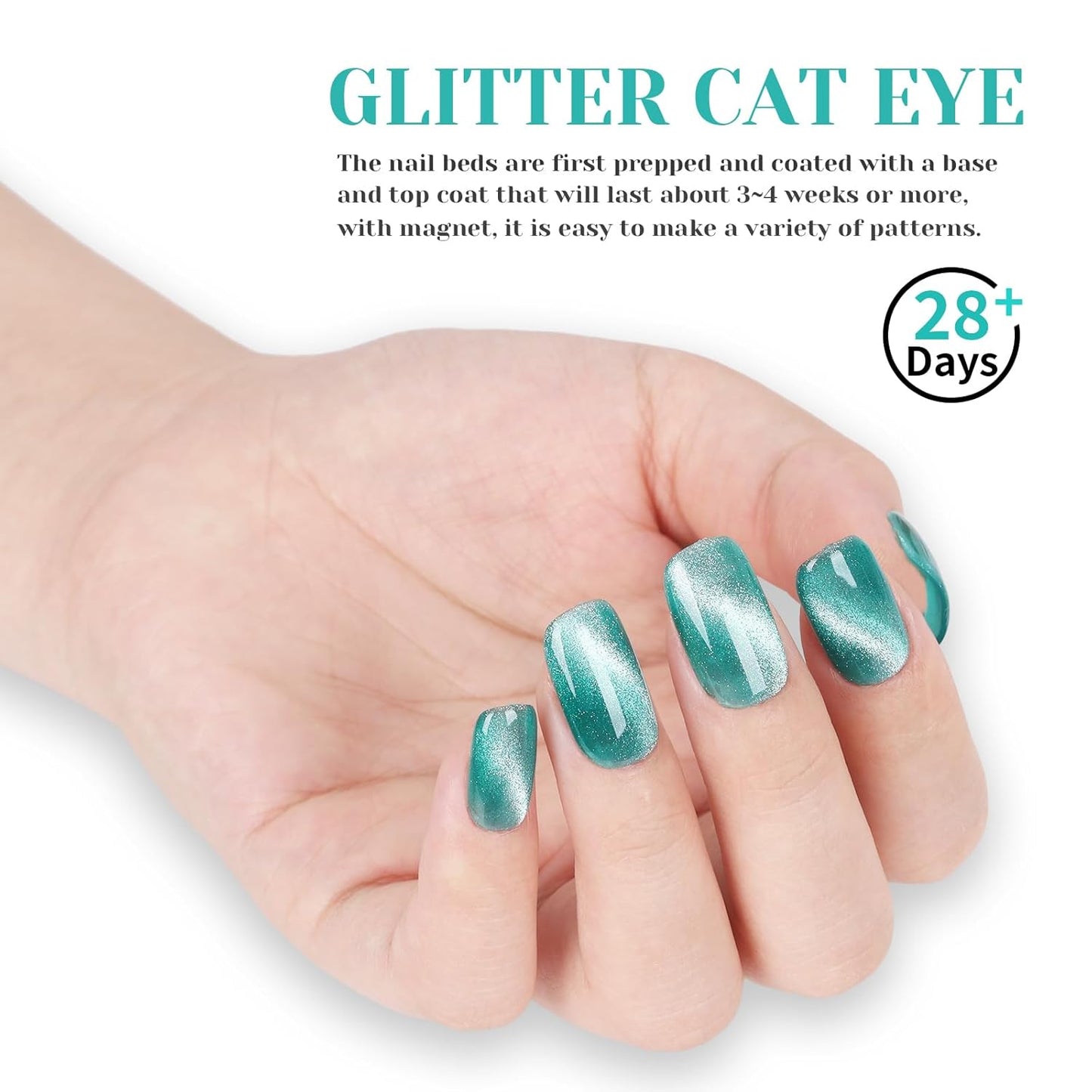 Light Blue Cat Eye Gel Nail Polish - Perfect for DIY at Home & Ideal Gift for Nail Art Lovers!-BrightBean Baby