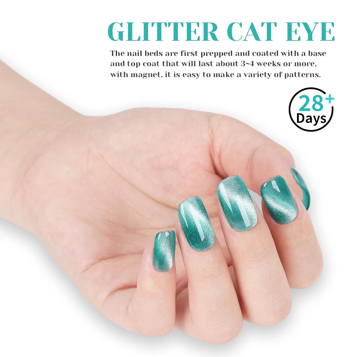 Light Blue Cat Eye Gel Nail Polish - Perfect for DIY at Home & Ideal Gift for Nail Art Lovers!-BrightBean Baby