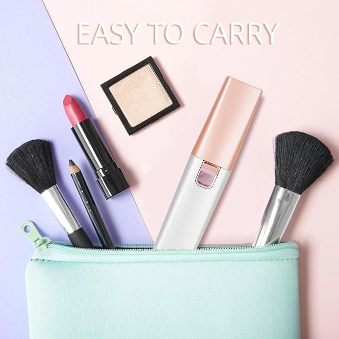 Facial Hair Removal for Women: Electric Eyebrow Trimmer & Hair Removal Device - 2 in 1 Rechargeable Face Shaver Painless Eyebrow Shaper for Upper Lip Chin Peach Fuzz brow (Pink)-BrightBean Baby