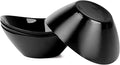 43 OZ Serving Bowl Set of 4, Opal Glass 9 inch Oval Serving Dishes for Salad, Side Dishes, Fruit Kitchen, Microwave & Dishwasher Safe, Black