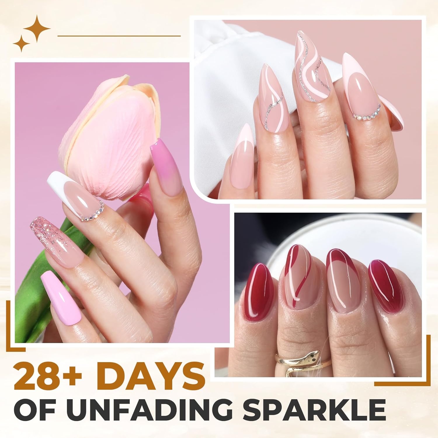 UNA GELLA No Wipe 2PCS Gel Top Coat Base Coat Set, Highly Glossy Top Coat Gel Nail Polish Strengthen and Acid-Free Clear Nail Base Soak Off, Key to Manicure for Her (U V Cure Need)-BrightBean Baby