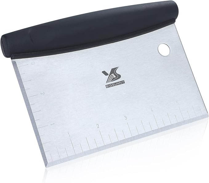 MSY BIGSUNNY Dough Scraper Baking Pastry Cutter Good Grip Pastry Scraper Chopper Stainless Steel Dough Cutter