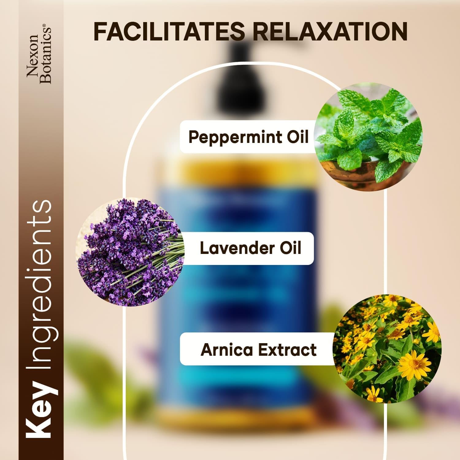 Sore Muscle Massage Oil for Massage Therapy 8 fl oz - Refreshing and Relaxing - Natural Oils with Arnica, Peppermint and Lavender Oil - for Men and Women - Nexon Botanics-BrightBean Baby