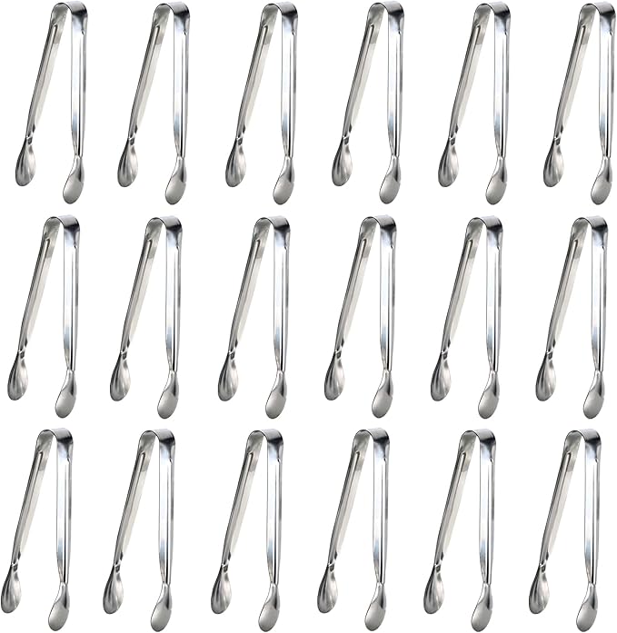 18PCS Mini Tongs for Appetizers, 5Inch Serving Tongs, Ice Tong Appetizer Tong, Small Tongs for Serving Food, Kitchen Utensils for Sugar Cubes, Coffee, Tea Party, Dessert, Charcuterie Board