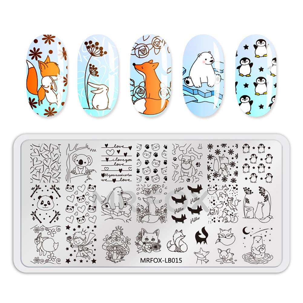 Mr. Fox Nailed Board Set Feather Fox Rabbit Easter Tropical Beach Fruit Bear Cartoon Art DIY Hot Print Template-BrightBean Baby