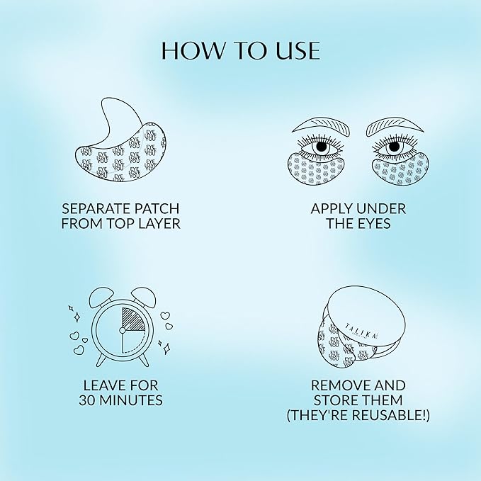 Talika Eye Therapy Patch - Instant Smoothing Eye Patches - Mask For Dark Circles & Tired Eyes - 6 Pairs Reusable & Travel Case-BrightBean Baby