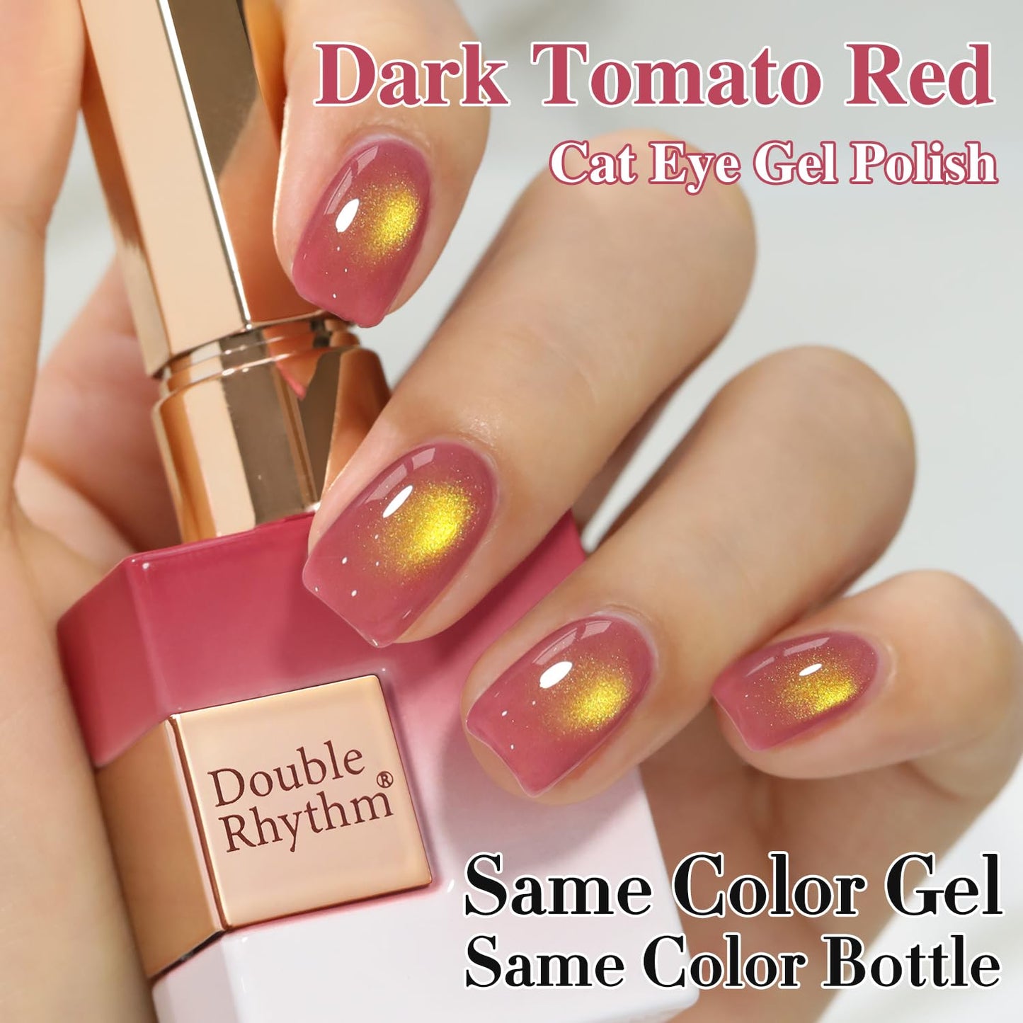 Double Rhythm Jelly Glass Cat Eye Gel Polish with Magnet 15ML Holographic Glitter Shimmer Translucent Sheer Color Magnetic Nail Polish Salon DIY at Home (Navy Purple-MC1266)-BrightBean Baby