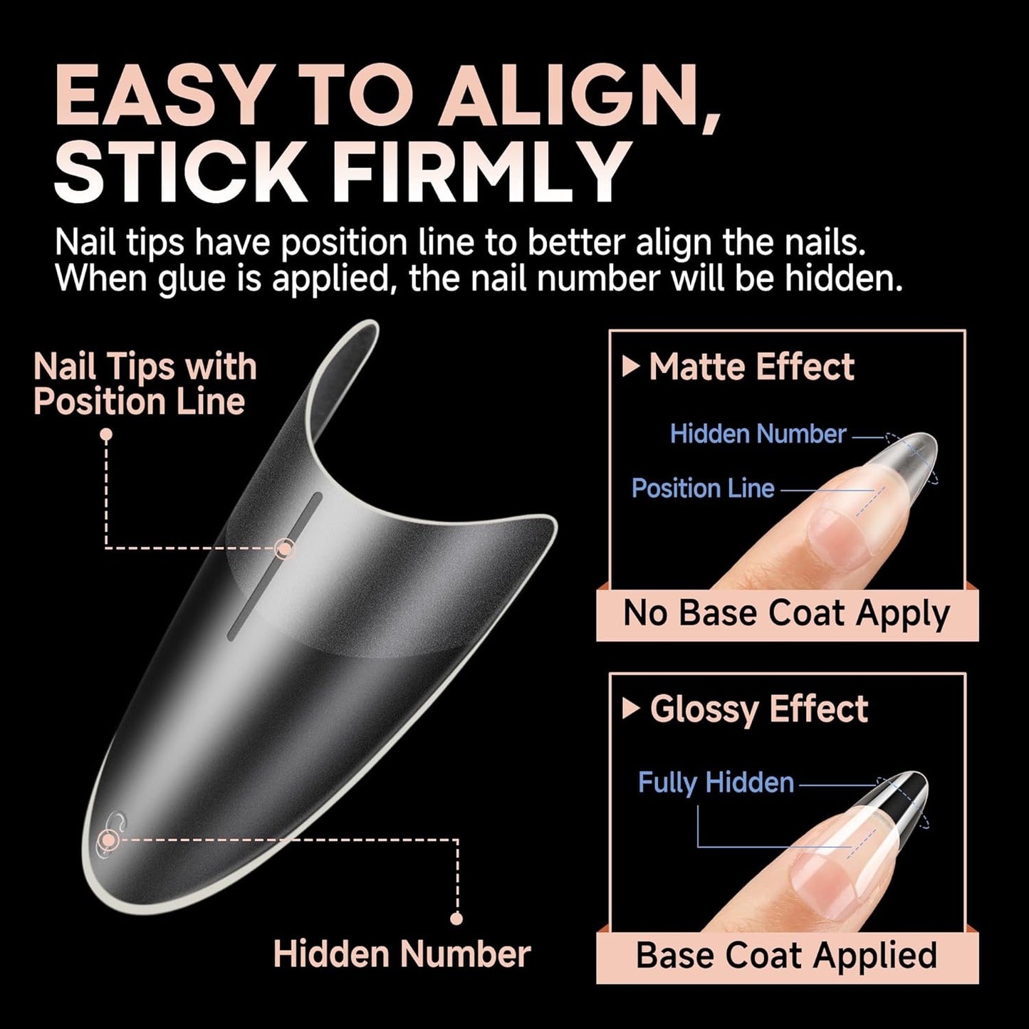 UNA GELLA Medium Almond Gel Nail Tips: Full Matte Almond Shape Nail Tips Half Cover 216pcs Medium Almonds Press On Nails DIY Salon for Fake Acrylic False Nails 12 Sizes, Saving Design Gelly Tips-BrightBean Baby