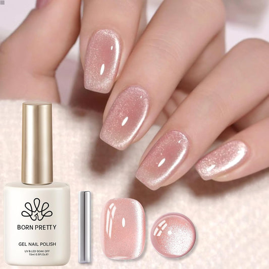 Born Pretty Magnetic Gel Nail Polish Jelly Cat Magnetic Eye Gel Polish Crystal Transparent Auroras Nail Gel for Salon Home DIY Manicure Use-BrightBean Baby