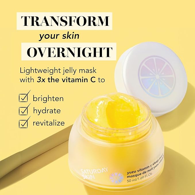 Saturday Skin Yuzu Vitamin C Sleep Mask Regenerist Retinol Ultra Rich Face Moisturizer Cream Smooth Skin and Reduce Wrinkles Ideal for All Skin Types-BrightBean Baby
