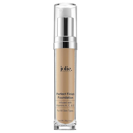 Jolie Perfect Finish Liquid Foundation Makeup SPF 15 Oil Free (LW1)-BrightBean Baby