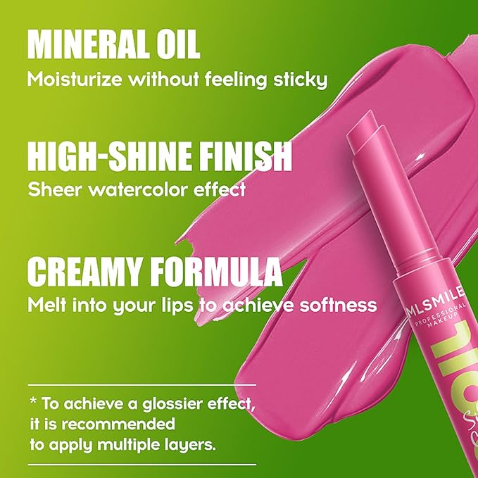 3 Colors Slick Click Lip Balm Set Hydrating Jelly Lipstick Tinted Lip Stain Lip Gloss, Moisturizing, Lightweight, Buildable, Pigmented Vegan Lip Balm, Glossy Lip Makeup for Girls (A)-BrightBean Baby