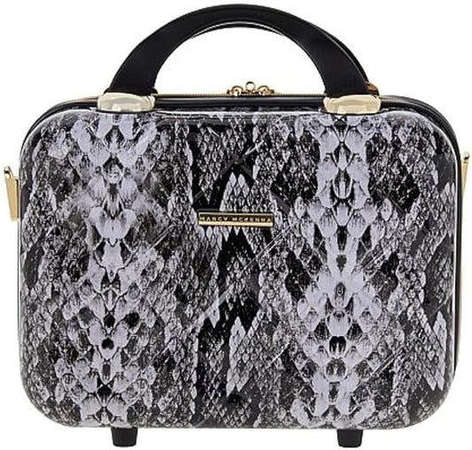 2-in-1 Essential St. Tropez Design Beauty Case - Black/Cream Python, Rose Gold-BrightBean Baby