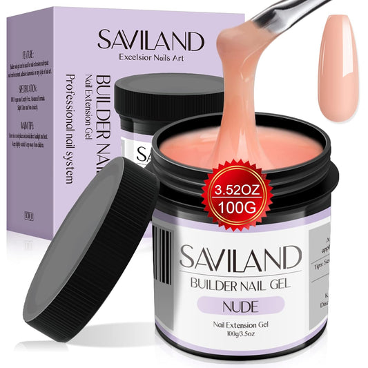 SAVILAND 100 g Builder Nail Gel U V - 3.5 oz Nude Color Hard Gel for Nails High-Capacity for Nail Extension Enhancement Strengthen U V Gel LED Repair Carving DIY Nail Art Manicure Set-BrightBean Baby