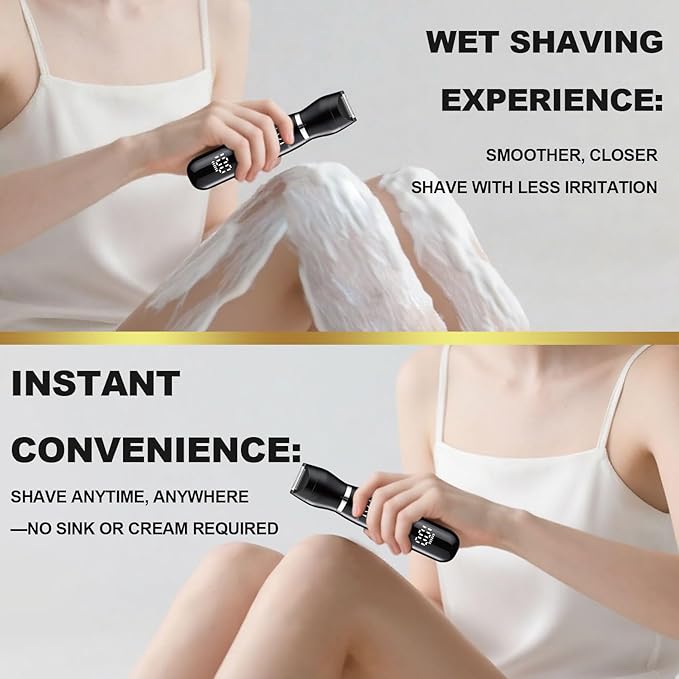 Electric Bikini Trimmer for Women,Led Power Display Removal for Body Nose Hair Trimmer Face Shavers Eyebrow Legs Armpit Bikini Area Pubic Underarms Rechargeable Portable 4 in 1 Womens Razors Set-BrightBean Baby