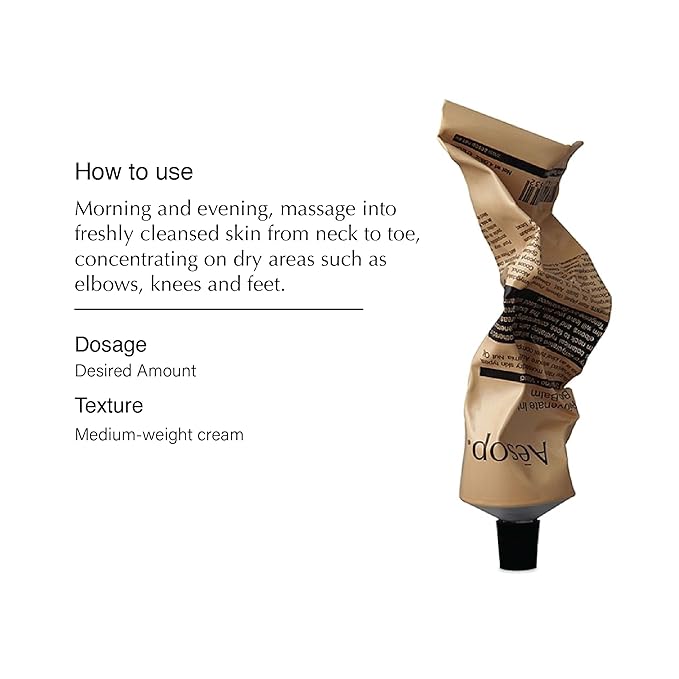 Aesop Rejuvenate Intensive Travel Body Balm | Deeply Nourish Very Dry Skin with Shea Butter and Coconut Oil | 3.4oz / 100 mL-BrightBean Baby