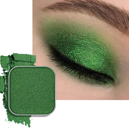 Magnetic Single-Color Metallic Flash Eyeshadow with Pan, Spring and Summer Green Eyeshadow Refill Pan, DIY Empty Magnetic Palette (Green Glimmer)-BrightBean Baby