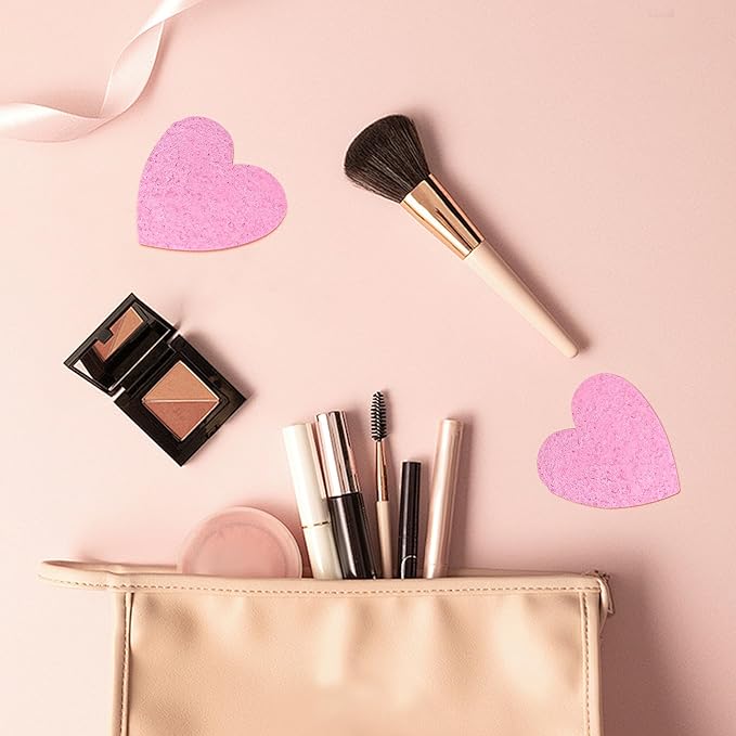 100 Count Compressed Pink Facial Sponges | 100% Natural Cellulose Eco-Friendly Makeup Sponges for Gentle Cleansing, Exfoliating & Stubborn Makeup Removal | Travel & Home Beauty Essentials for Women-BrightBean Baby