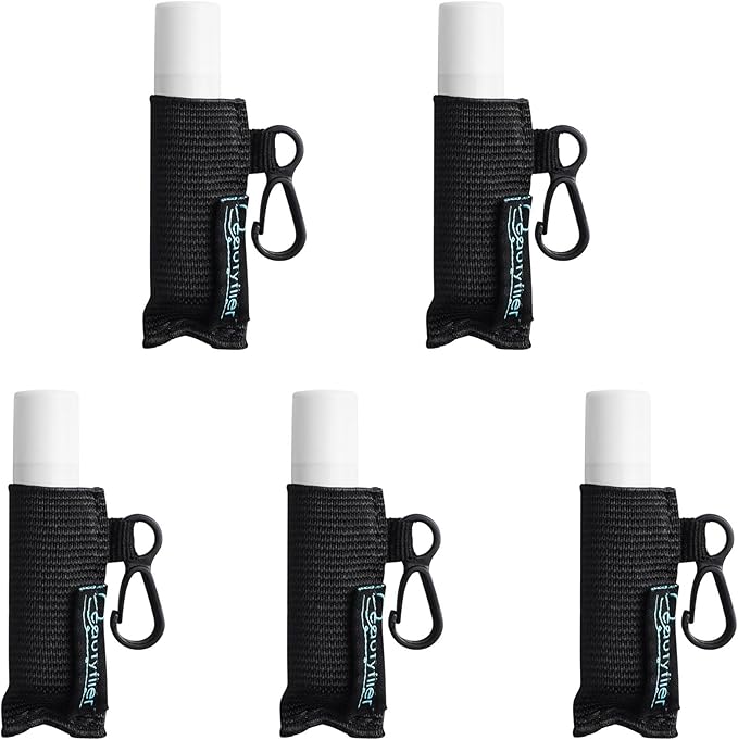 Beautyflier Cute Elastic Lip Balm Holder Keychain, Lipstick Sleeve Chapstick Sleeve Holder for Burts Bees Chapstick-BrightBean Baby