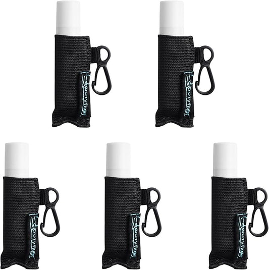 Beautyflier Cute Elastic Lip Balm Holder Keychain, Lipstick Sleeve Chapstick Sleeve Holder for Burts Bees Chapstick-BrightBean Baby