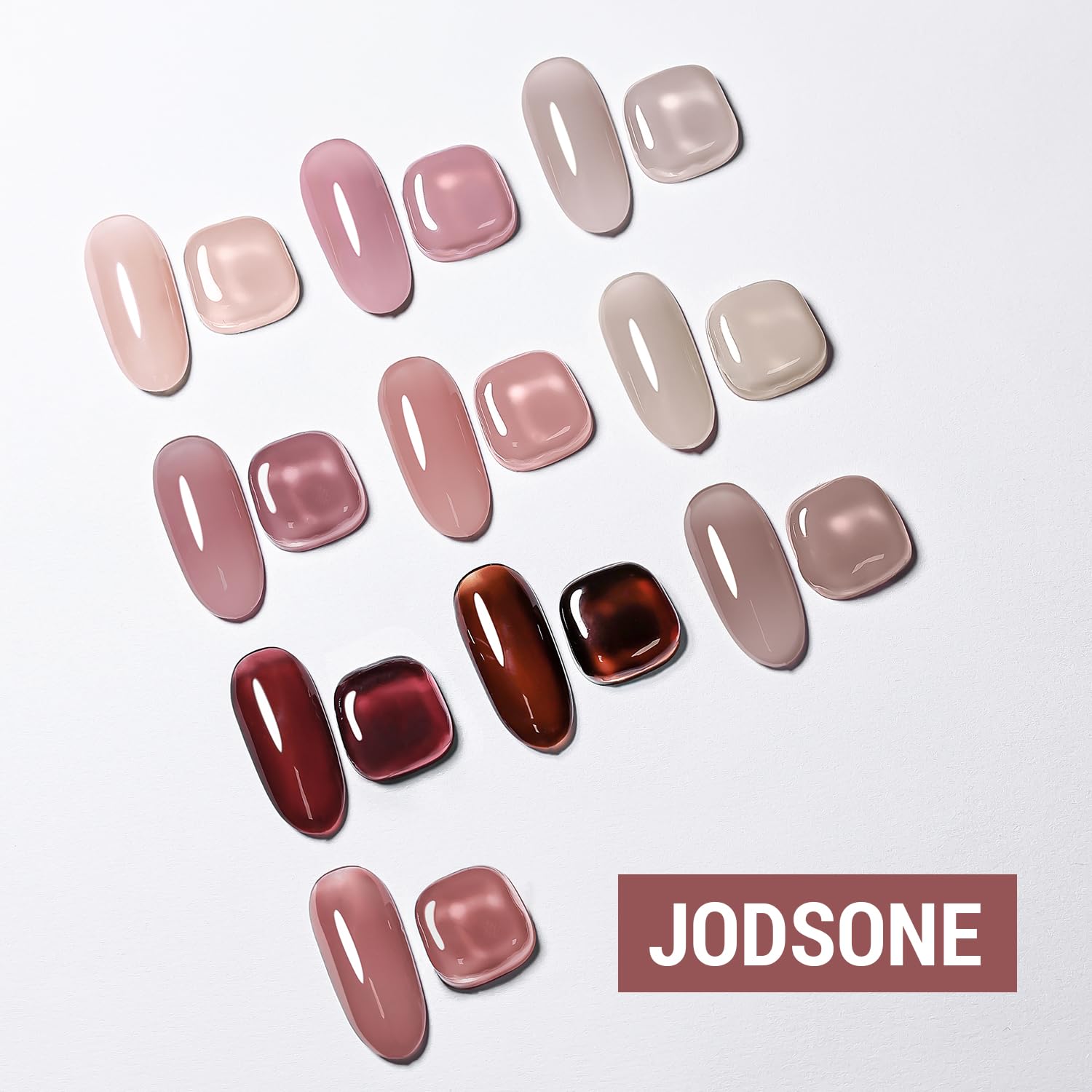 JODSONE 12PCS Gel Nail Polish Set 10 Translucent Jelly Colors Natural, Elegant & Long Lasting For Home & Salon Use-BrightBean Baby